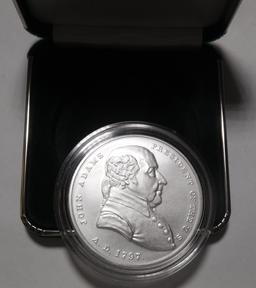 JOHN ADAMS SILVER PEACE & FRIENDSHIP MEDAL IN MINT BOX