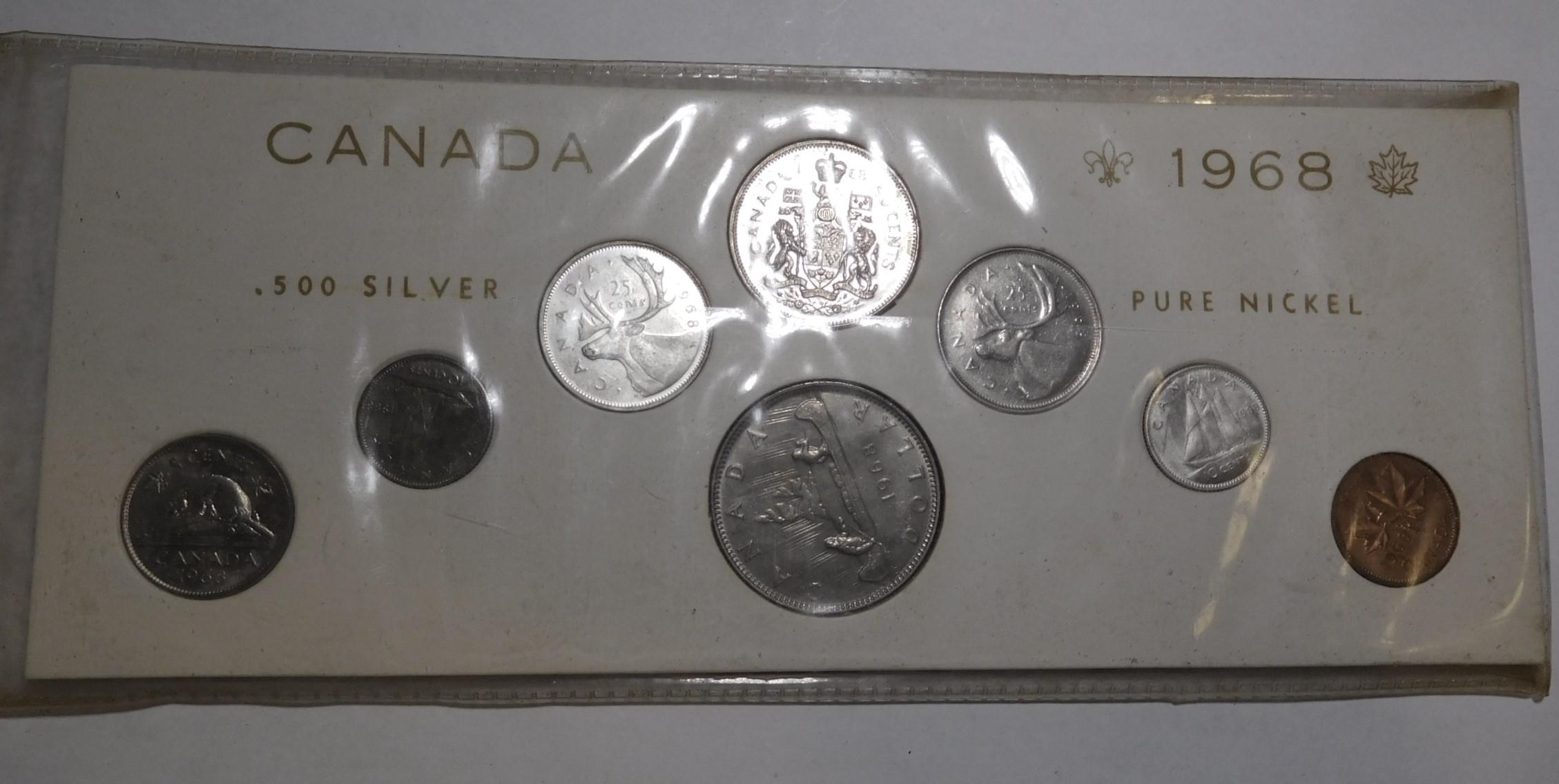 1968 CANADA .500 SILVER SET (8 COINS)