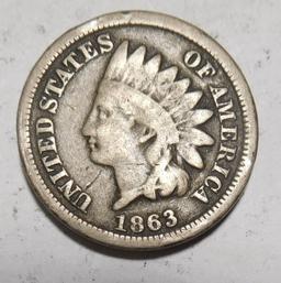 1863 INDIAN CENT VG