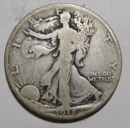 1918-S WALKER HALF DOLLAR VG (OBV. SCRATCHES)