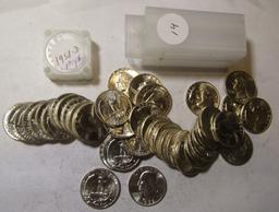 1958-D WASHINGTON QUARTER GEM BU ROLL (40 COINS)