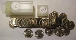 1959-D WASHINGTON QUARTER GEM BU ROLL (40 COINS)