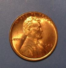 1945-D LINCOLN CENT MS-66 RED