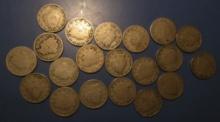 LOT OF TWENTY MISC. DATE LIBERTY NICKELS AVE. CIRC. (20 COINS)