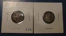 LOT OF TWO 1917-S MERCURY DIMES VG/FINE (2 COINS)