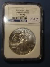 2010 AMERICAN SILVER EAGLE NGC MS-70