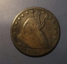 1858-O LIBERTY SEATED DOLLAR G/VG