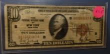 1929 $10.00 NEW YORK NATIONAL NOTE VF (OBV. INK)