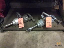 Lot of (2) pneumatic 1 inch drive heavy duty impact guns