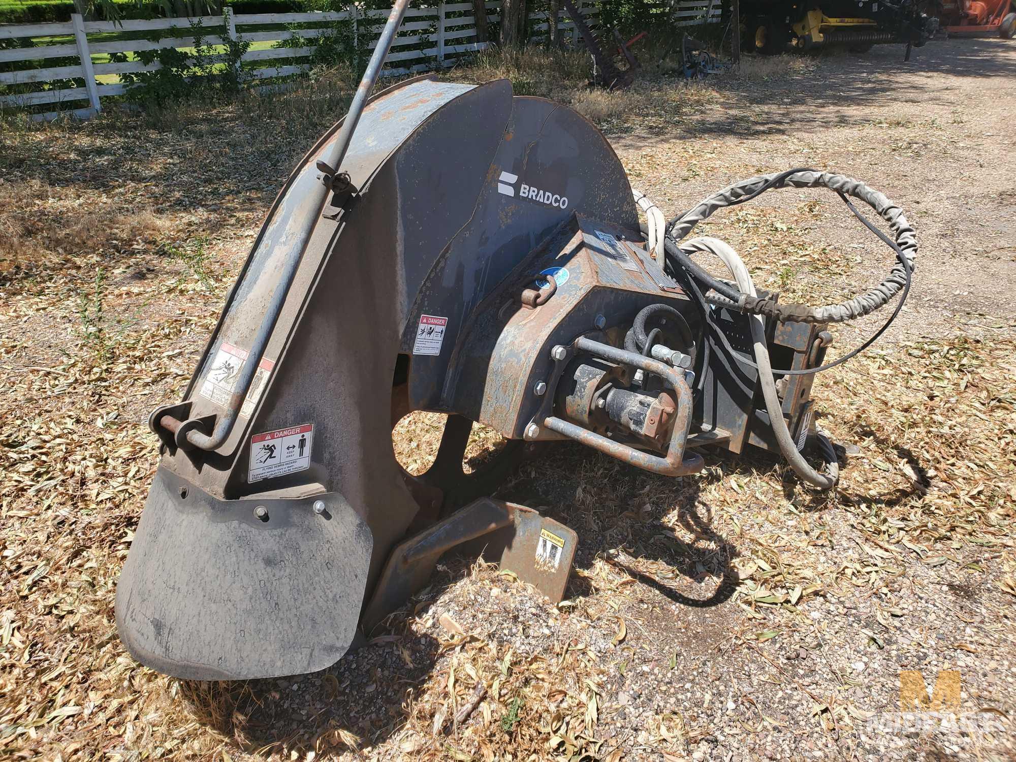 Bradco Rock Saw skid steer attachment.