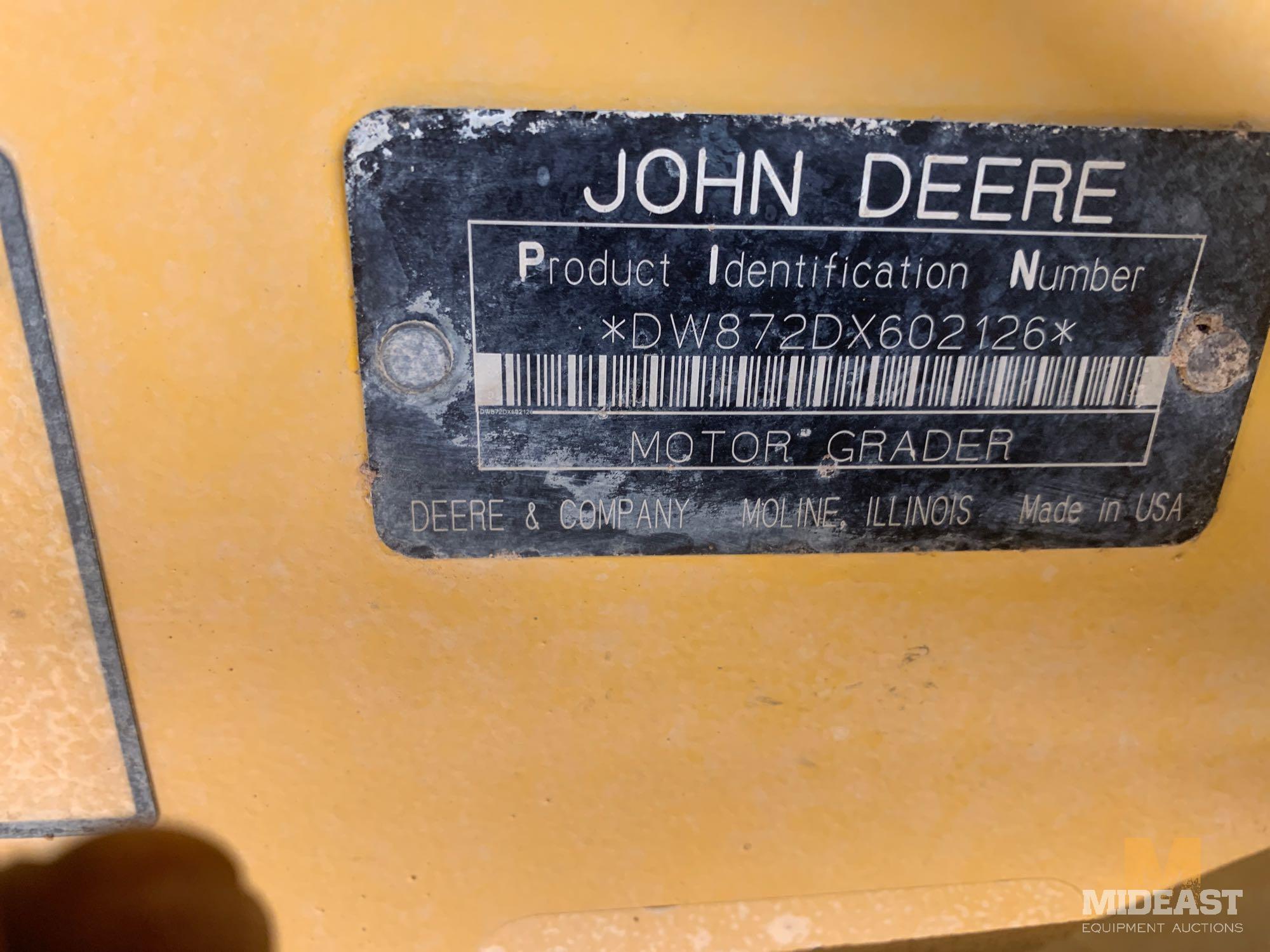 2006 Deere 872D Motor Grader