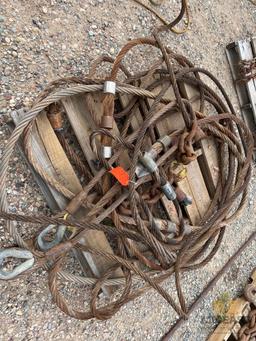 Skid Lot of Various Sized and Length Wire Rope Lifting Slings and Loops