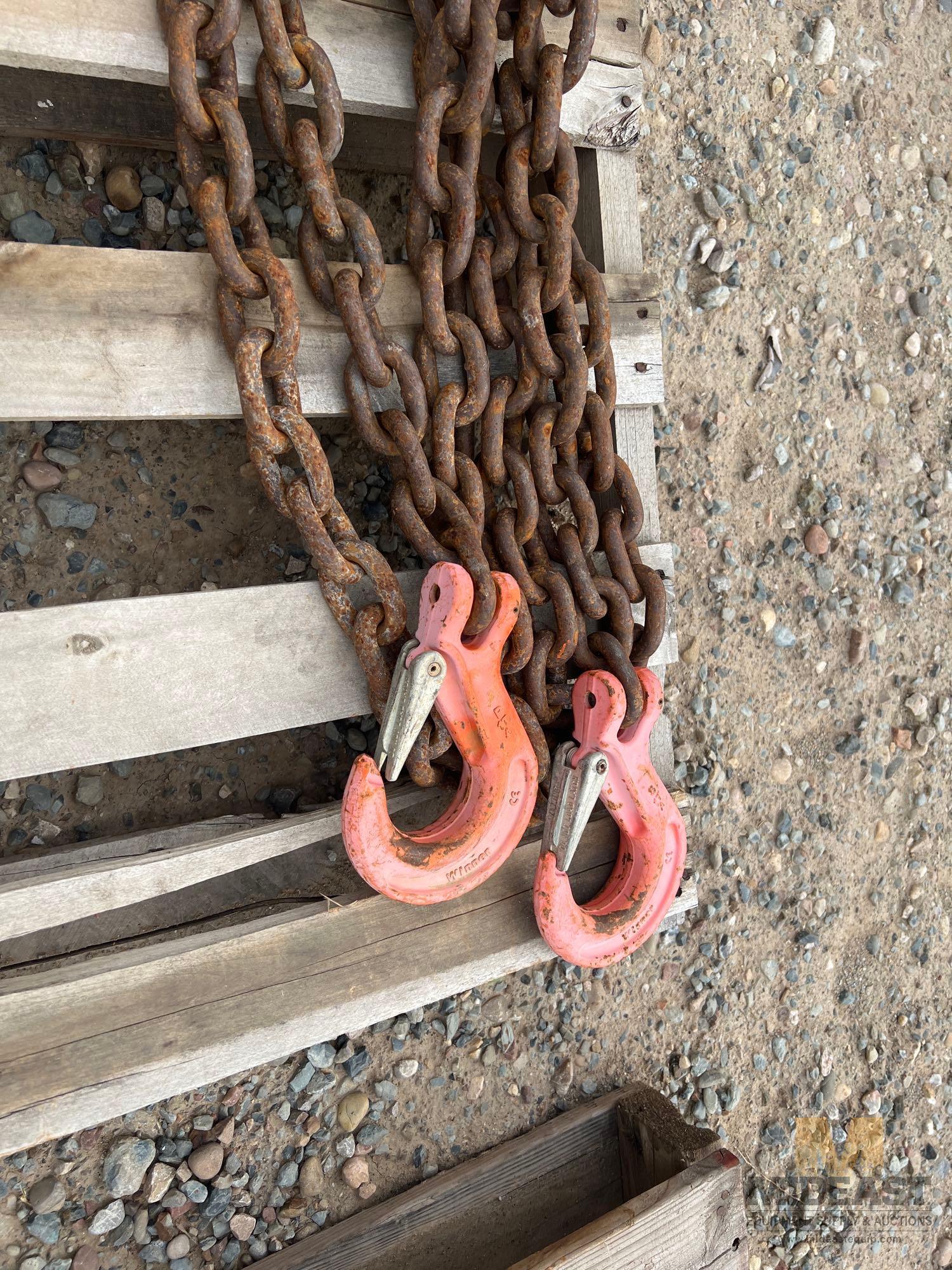 2-Leg Lifting Bridle Approx 10' Long With 3/8" Chain and Clevises