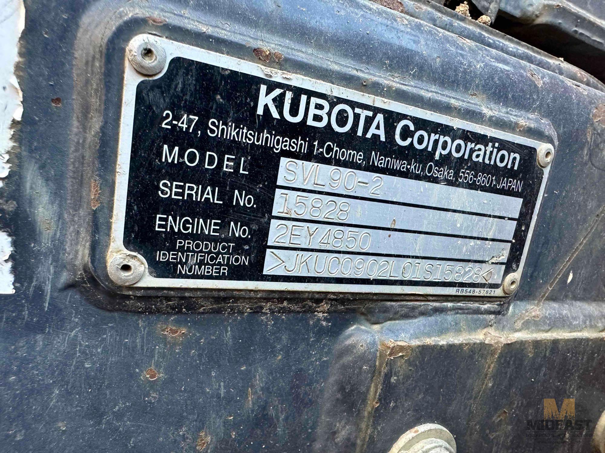 2016 Kubota SVL90-2 Skid Steer, s/n 158282