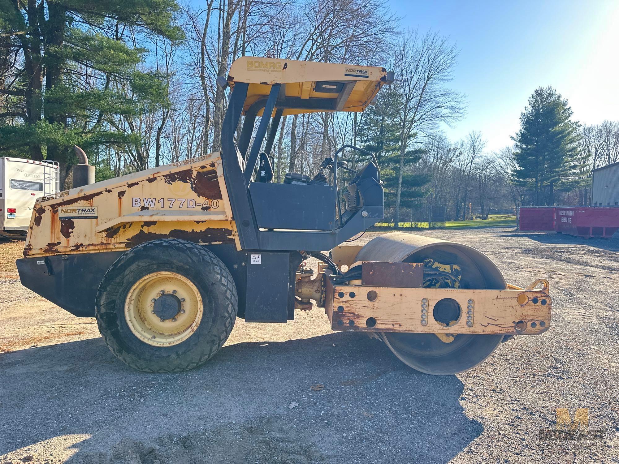 2008 Bomag BW177D-40 Smooth Drum Compactor 66"