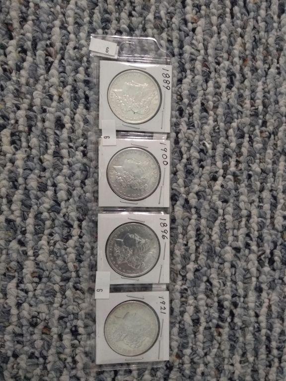 4 Morgan Silver Dollars