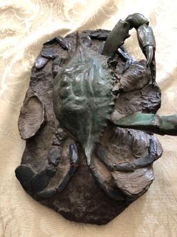 Brass Crab sculpture 11â€� in width