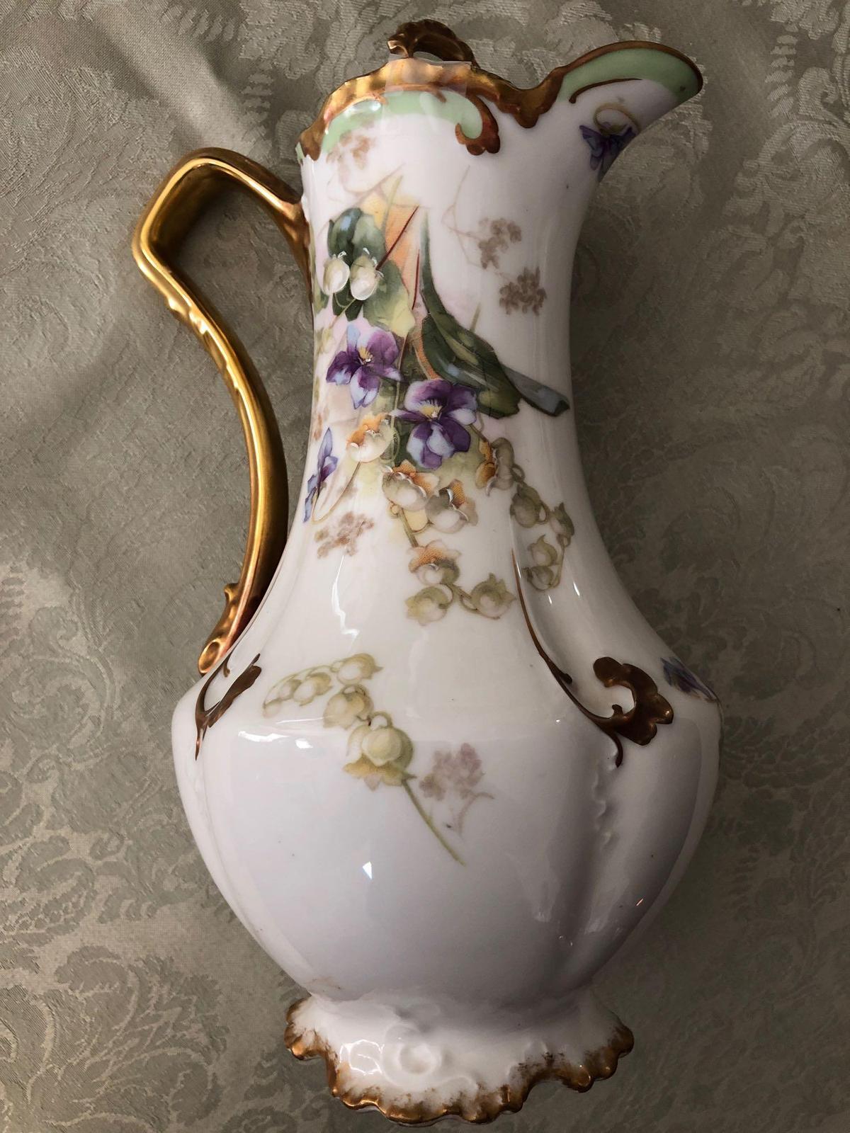 Limoges Coronet pitcher 10â€� tall