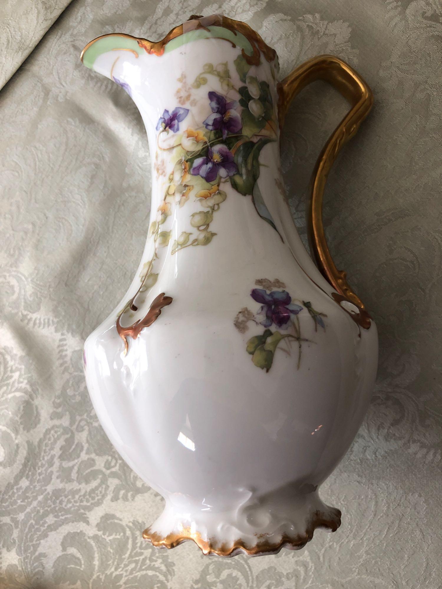 Limoges Coronet pitcher 10â€� tall