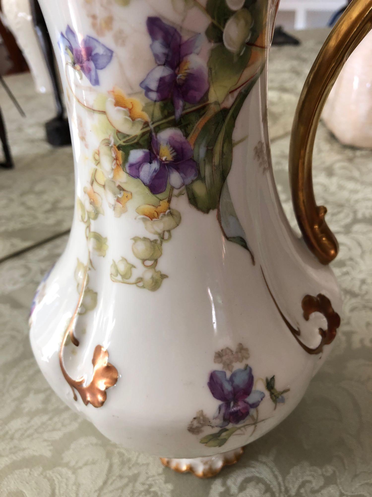 Limoges Coronet pitcher 10â€� tall