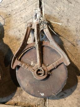 3 Vintage Hay pulleys,