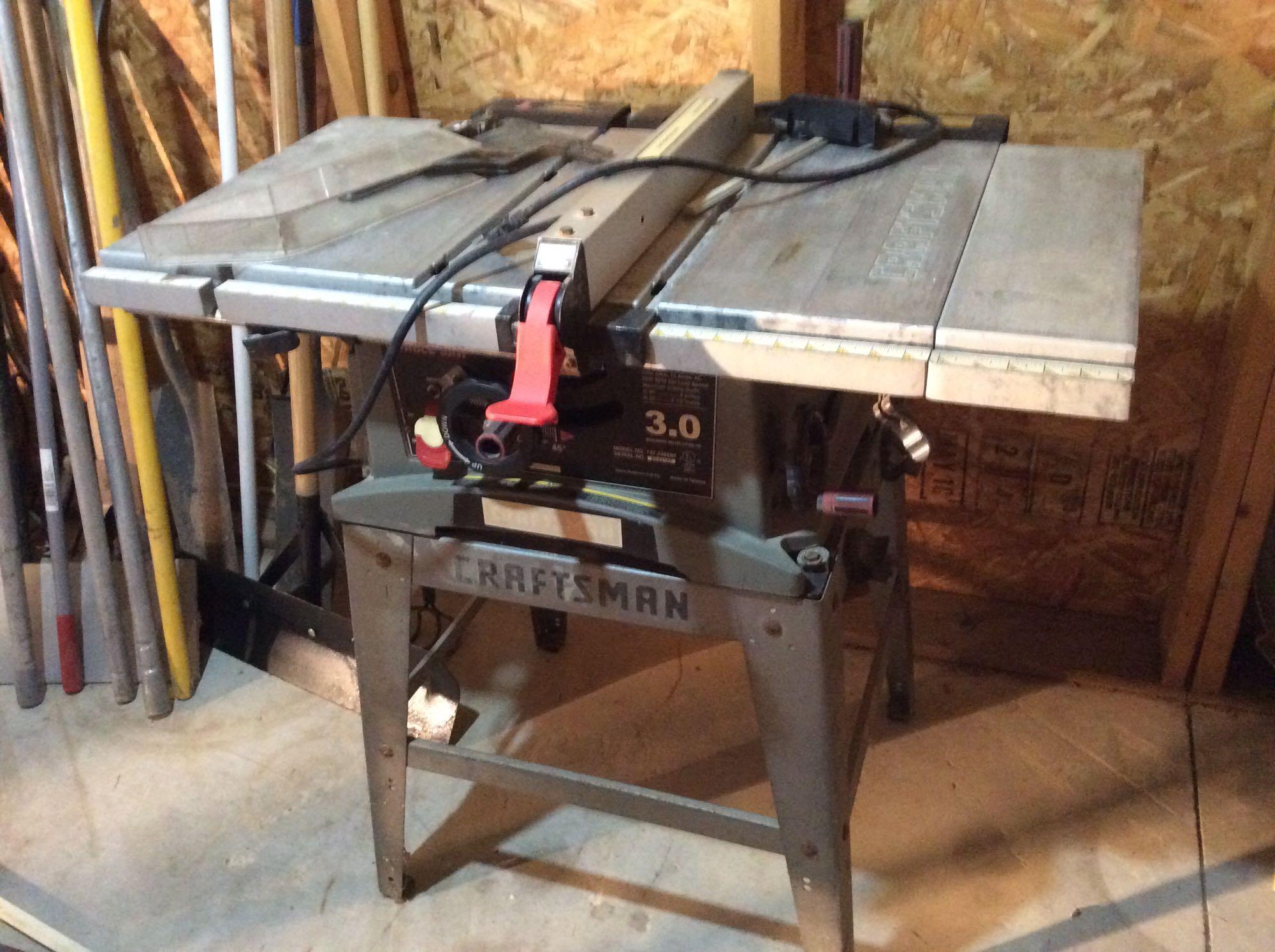Craftsman table saw with fence