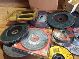 Grinder blades, flap discs, wire wheel, brackets and rods