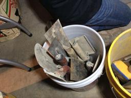 Two buckets miscellaneous concrete tools