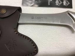 Puma hatchet with leather sheath