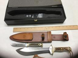 Puma double knife set with leather sheath