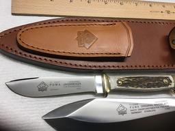 Puma double knife set with leather sheath