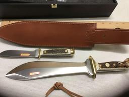 Puma double knife set with leather sheath