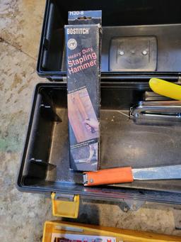 Toolbox with 3 staplers