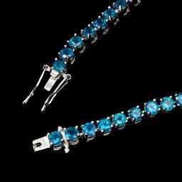 Natural Brazil Neon Blue Apatite 68.99 Cts Bracelet