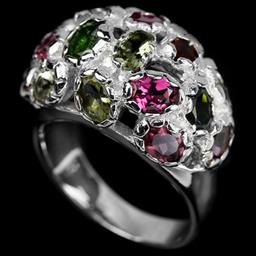 NATURAL AAA MULTI COLOR TOURMALINE RING