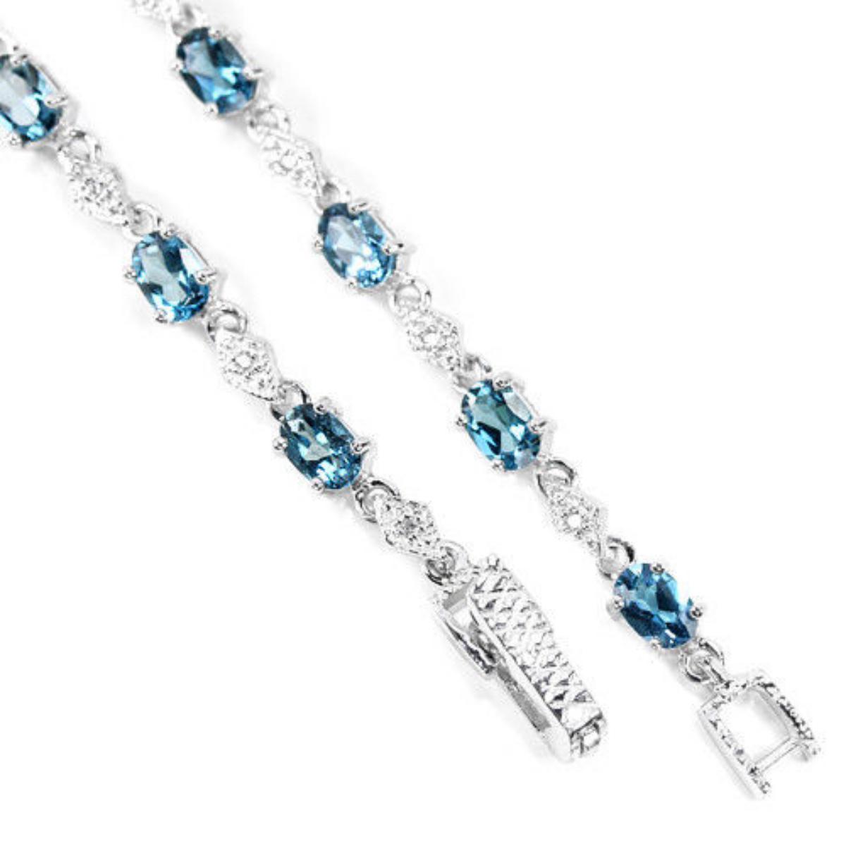 Natural AAA LONDON BLUE TOPAZ  Bracelet