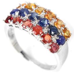 Natural MULTI COLOR SAPPHIRE Ring