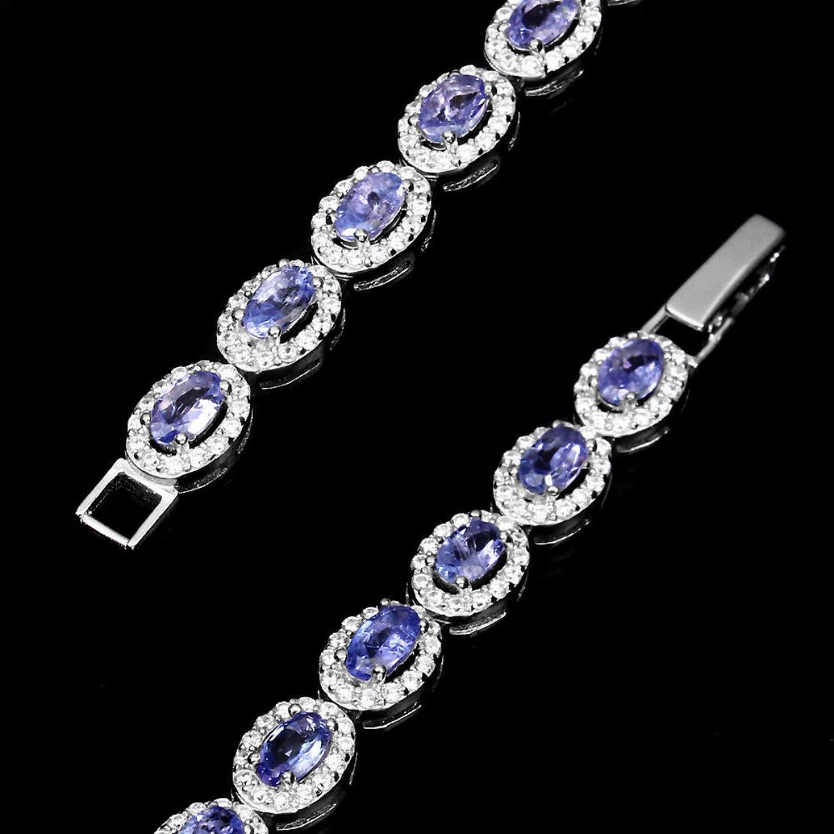 Natural Gorgeous Blue Violet Tanzanite Bracelet