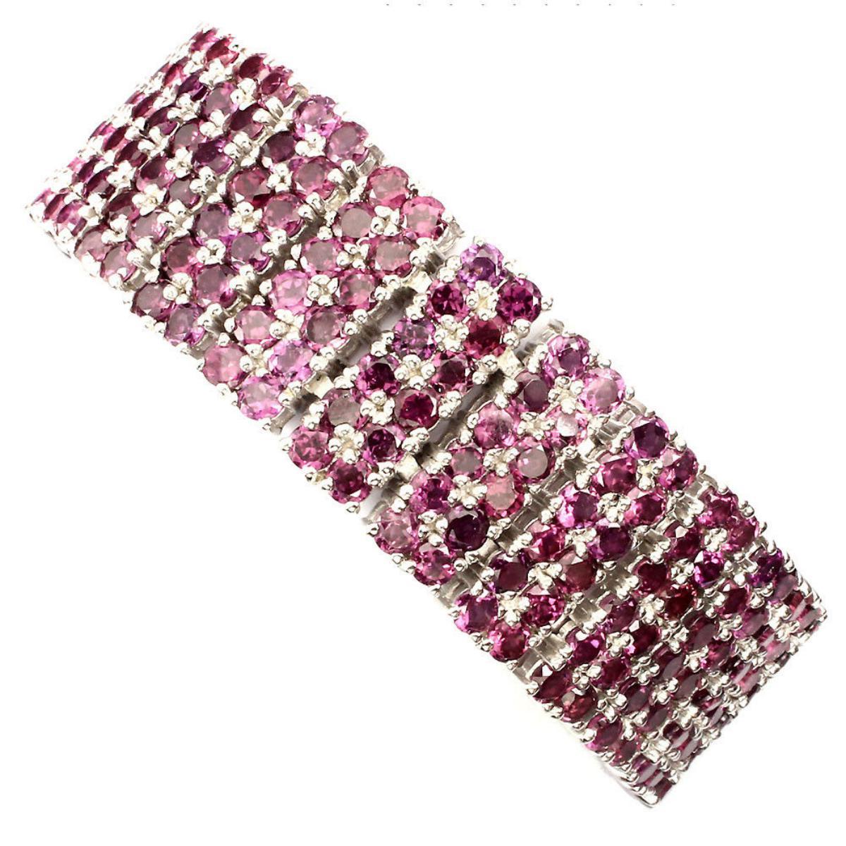 Natural Stunning Raspberry Rhodolite Garnet Bracelet