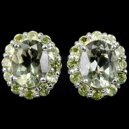 NATURAL AAA GREEN AMETHYST & PERIDOT Earrings