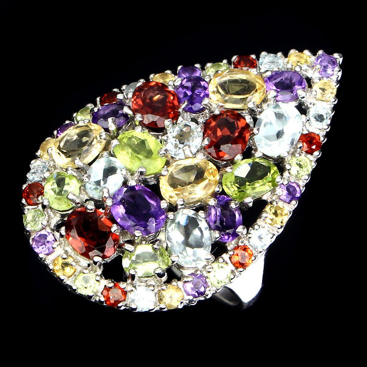 Natural Multi Gemstone 35 Cts Ring