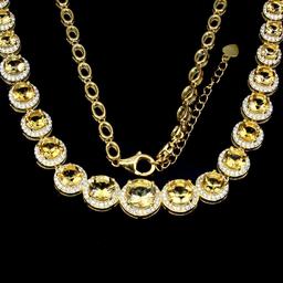 Natural AAA Top Rich Yellow Citrine Necklace