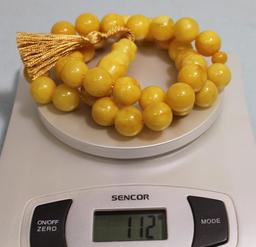 Natural Antique Amber Islamic Prayer Tasbih 112 Grams