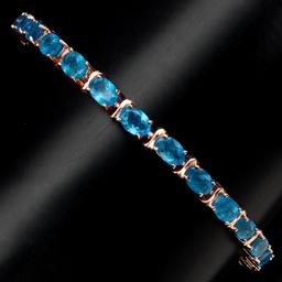 Natural Rare Brazil Neon Blue Apatite Bracelet