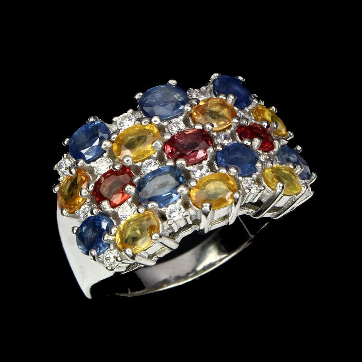 Natural Multi-color Sapphire Ring