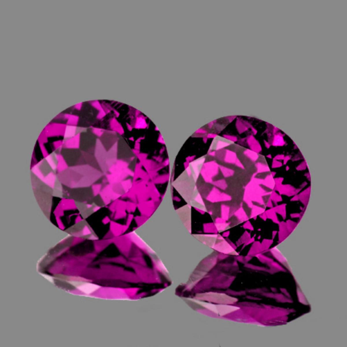 Natural AAA Magenta Purple Rhodolite Garnet Pair