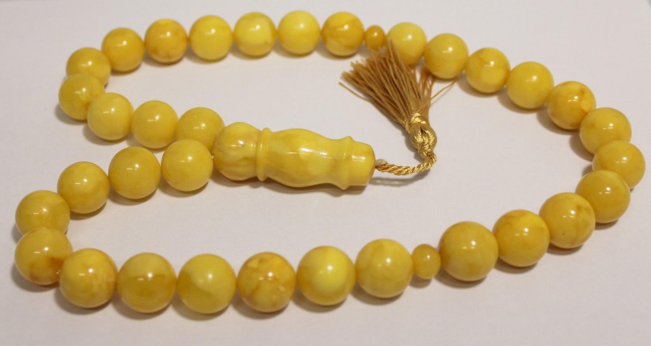 Natural Antique Amber Islamic Prayer Tasbih 112 Grams