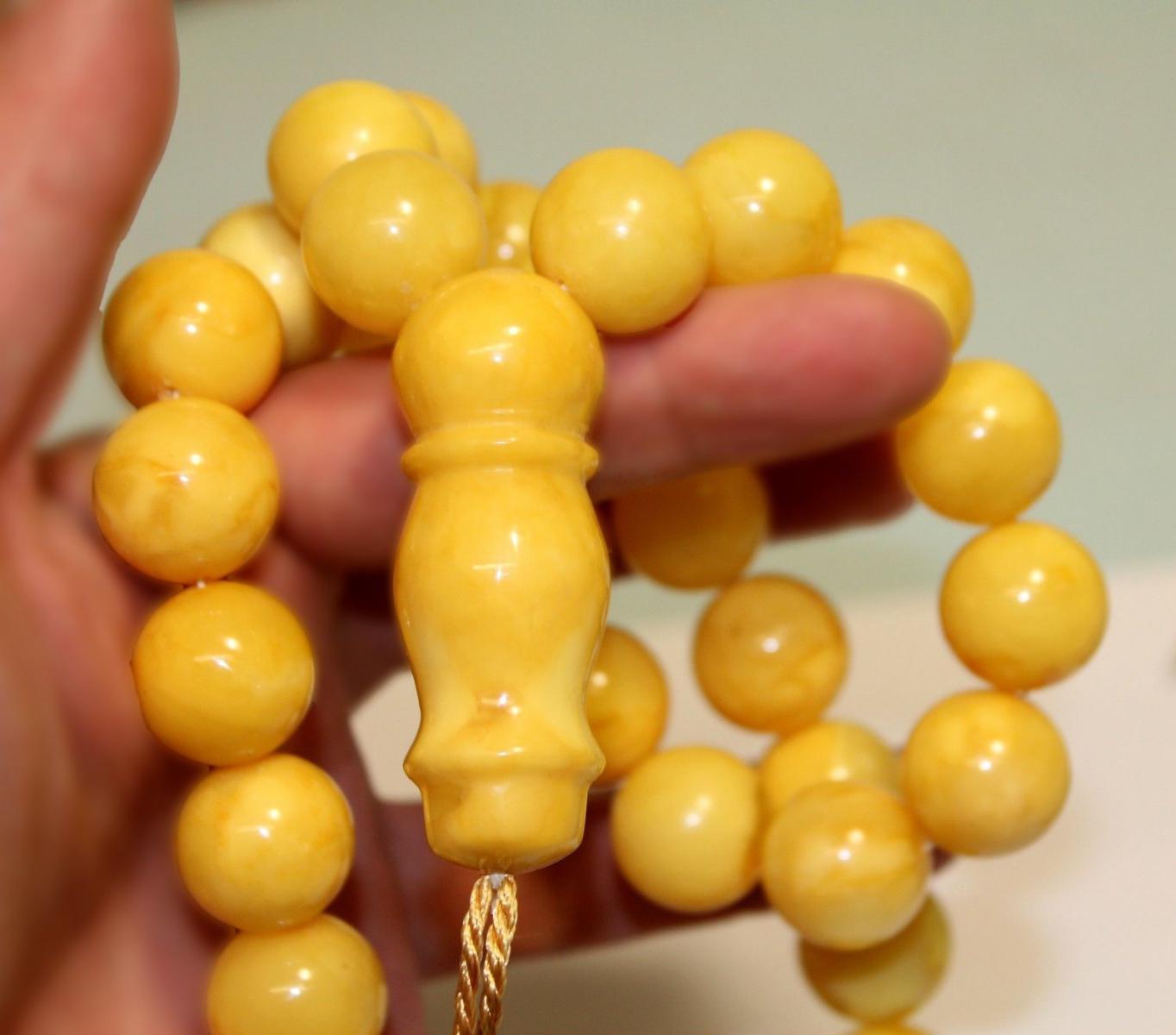 Natural Antique Amber Islamic Prayer Tasbih 112 Grams