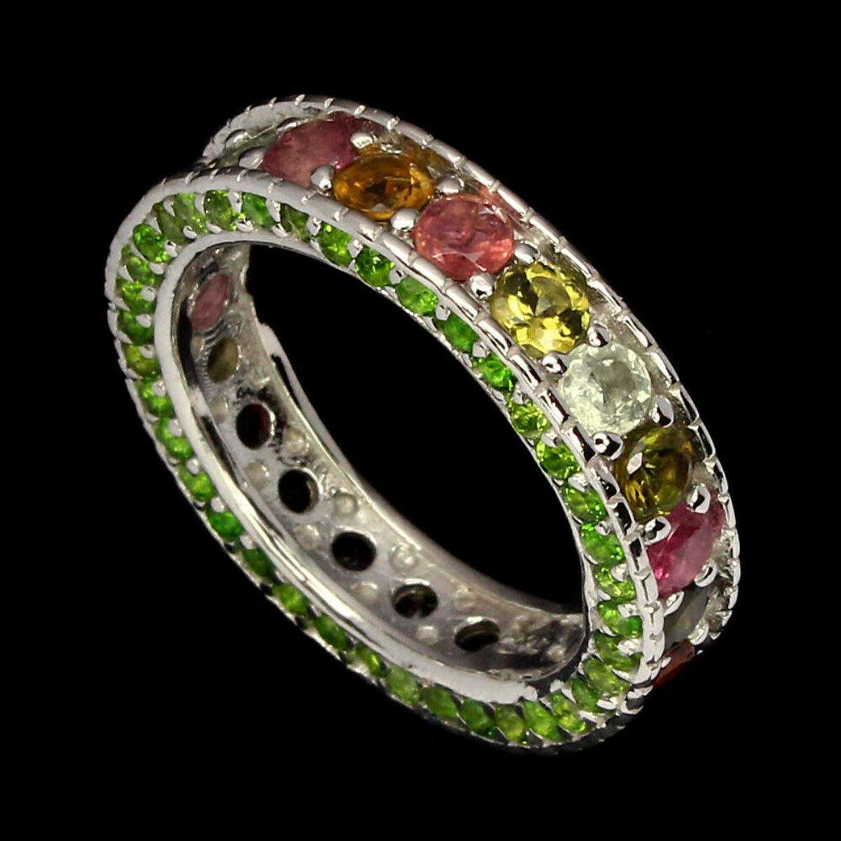 Natural Multi Color Tourmaline Ring