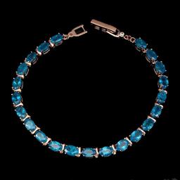 Natural Rare Brazil Neon Blue Apatite Bracelet